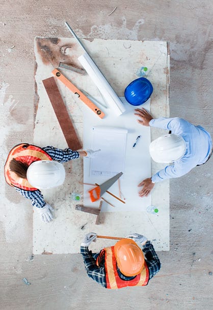 Team of young man and woman engineer and architects working