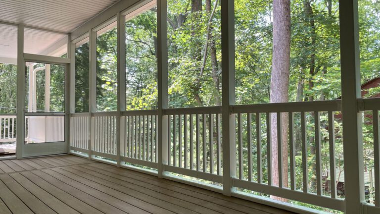 Screened Porch next to woods