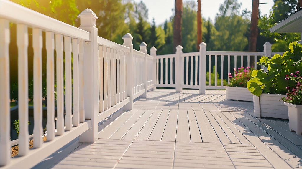A beautiful white vinyl decking.